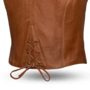 Savannah Women’s Western Style Leather Motorcycle Vest – Sheep Diamond by Jacket Field