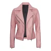 Womens Moto Style Pink Jacket by Jacket Field