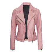 Womens Moto Style Pink Jacket by Jacket Field