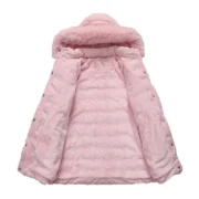 Womens Winter Waterproof Pink Long Coat by Jacket Field