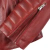 Womens Asymmetrical Biker Style Red Leather Jacket by Jacket Field
