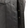 Sniper Club Style Mens Black Cowhide Leather Motorcycle Vest by Jacket Field