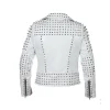 Stylish Calf Leather Biker White Jacket for Women By Jacket Field