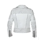 Stylish Calf Leather Biker White Jacket for Women By Jacket Field