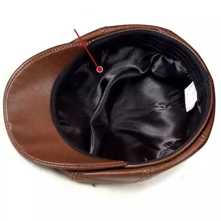 Mens Vintage Brown Leather Cap by Jacket Field