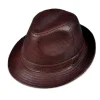 Mens Lemont Trilby Leather Hat by Jacket Field