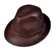 Mens Lemont Trilby Leather Hat by Jacket Field