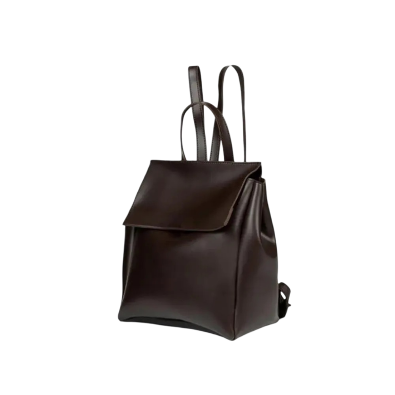 Womens Coffee Leather Backpack by Jacket Field