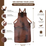 Wayland Cognac Brown Leather Apron by Jacket Field