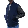 Mens High Royal Wool Body & Black Sleeves Varsity Jacket by Jacket Field