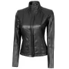 Acerra Black Leather Womens Jacket Motorcycle by Jacket Field