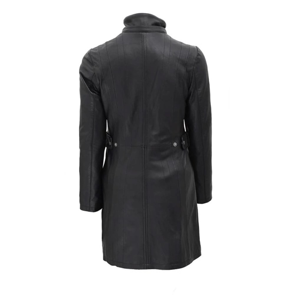 Black Shearling Coat Womens with Fur Hood by Jacket Field