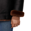 Womens Black Faux Leather Shearling Jacket by Jacket Field