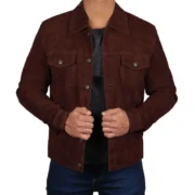 Mens Suede Brown Leather Jacket by Jacket Field
