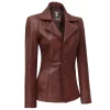Womens Cognac Brown Leather Jacket by Jacket Field