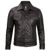 Mens Harrington Premium Brown Leather Jacket by Jacket Field