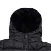 Ember Womens Black Puffer Jacket with Hood by Jacket Field
