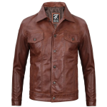 Mens Fernando Brown Leather Jacket by Jacket Field