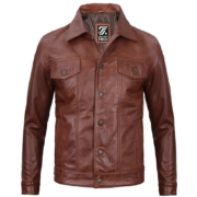 Mens Fernando Brown Leather Jacket by Jacket Field