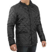 Mens Black Quilted Bomber Jacket by Jacket Field