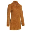 Womens Brown Leather Suede Coat by Jacket Field