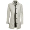 Kandis Womens Off White Real Leather Car Coat