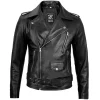 Mens Black Leather Jacket Biker Style by Jacket Field