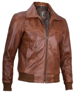 Mens Distressed Brown Leather Jacket by Jacket Field