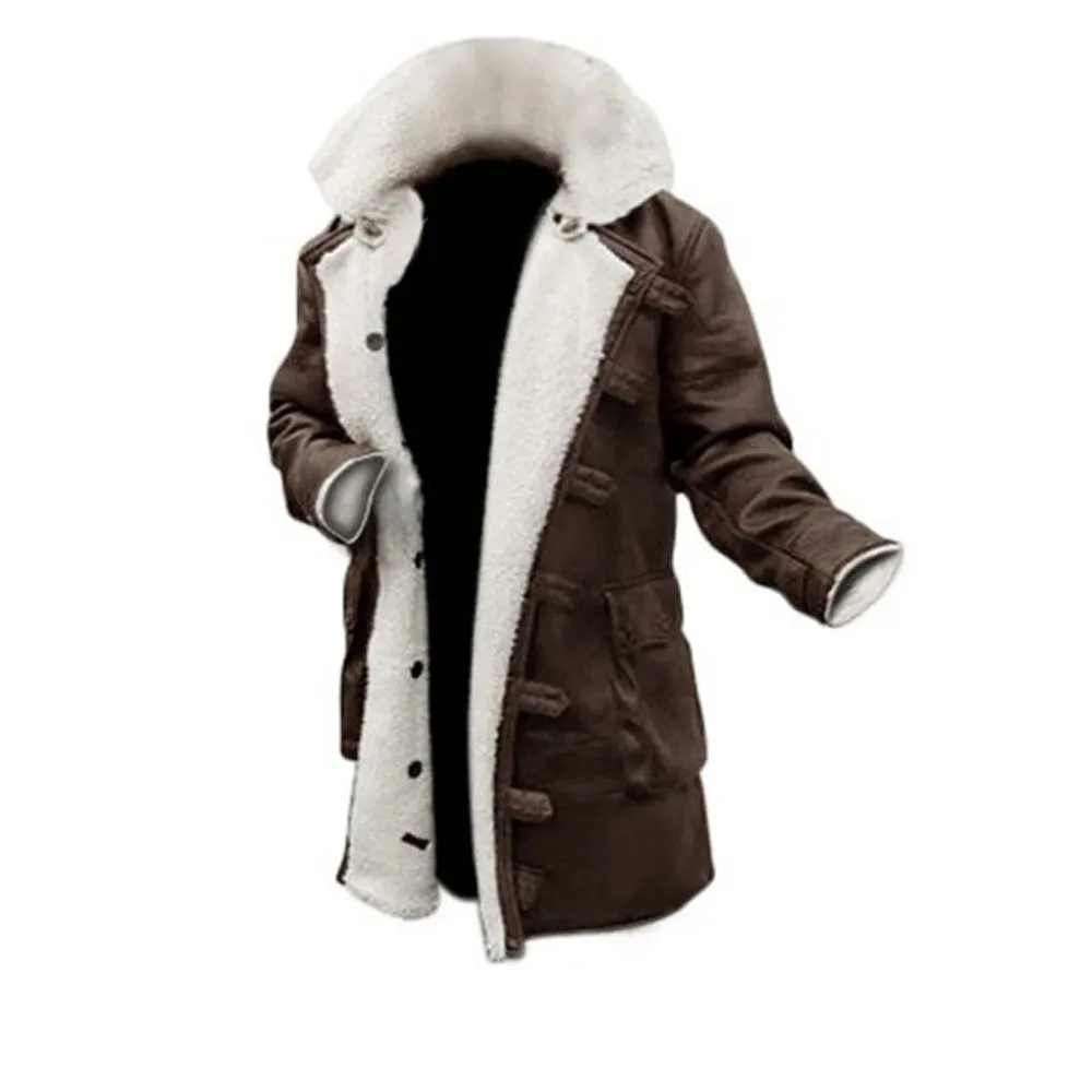 Mens Dark Brown Bane Sherpa Shearling Coat by Jacket Field