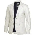 Mens Lambskin Leather Blazer Off White Jacket by Jacket Field