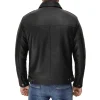 Mens Vegan Black Leather Jacket With Shirt Collar by Jacket Field