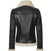 Womens Dark Brown Leather Shearling Jacket by Jacket Field