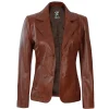 Womens Lambskin Brown Leather Jacket by Jacket Field