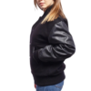 Womens Black Wool & Leather Clothing Varsity Jacket by Jacket Field