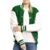 Womens Green and White Clothing Varsity Jacket by Jacket Field