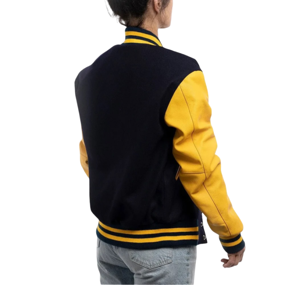 Womens Navy Blue Wool Body Clothing Varsity jacket by Jacket Field