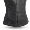 Ludlow Women’s Leather Motorcycle Vest – Sheep Diamond Club Style by Jacket Field