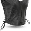 Raven Women’s Motorcycle Vest – Classic Leather Western Style by Jacket Field