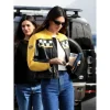 Kendall Jenner Aspen Black & Yellow Celebrity Leather Jackets by Jacekt Field