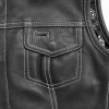 Women’s Leather Motorcycle Vest White Stitching Limited Edition by Jacket Field