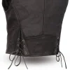 Women’s Western Style Leather Motorcycle Vest Naked Cowhide by Jacket Field