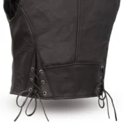 Women’s Western Style Leather Motorcycle Vest Naked Cowhide by Jacket Field
