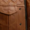 Timber Club Style Mens Brown Cowhide Motorcycle Vest by Jacket Field