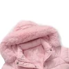 Womens Winter Waterproof Pink Long Coat by Jacket Field
