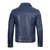 Womens Lambskin Leather Waxed Blue Jacket by Jacket Field