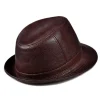Mens Lemont Trilby Leather Hat by Jacket Field