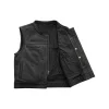 Lowrider Club Style Mens Black Leather Motorcycle Vest by Jacket Field