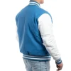 Mens Newark Blue & White Leather Sleeves Clothing Varsity Jacket by Jacket Field