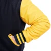 Mens Navy Blue & Lemon Sleeves Clothing Varsity Jacket by Jacket Field