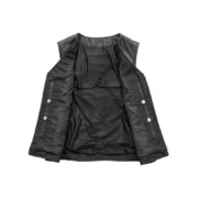 Womens Kristen Black Leather Vest by Jacket Field